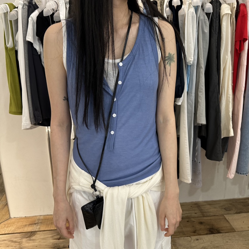 CREAM VILLA韓國代購女裝新品人氣吊帶背心假兩件CREAM VILLA吊帶/背心圖色4