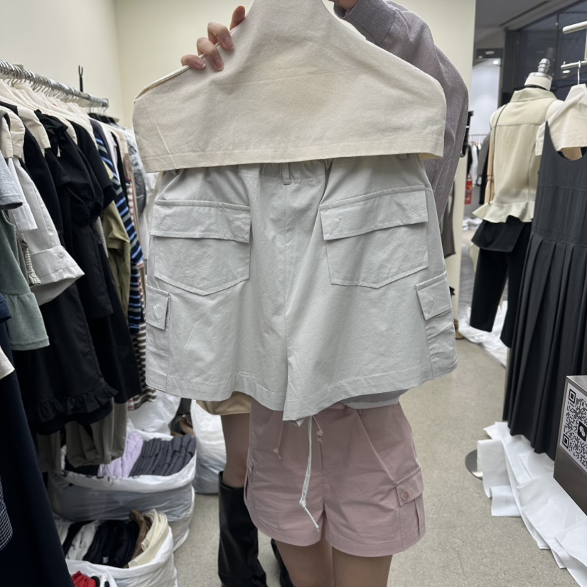 AMOEBA韓國直郵女士新款休閑職業人氣熱賣26春夏短褲口袋AMOEBA短褲