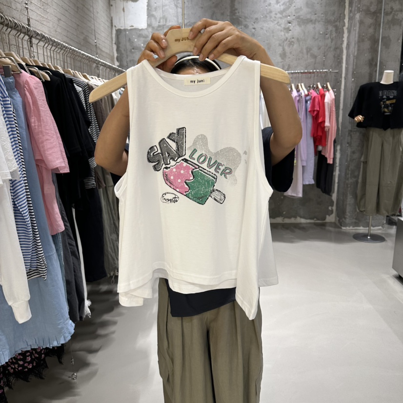 JUNI韓國東大門代購女裝新款熱賣26夏季職業時尚吊帶背心Smy juni吊帶/背心圖色1