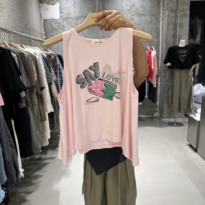 JUNI韓國東大門代購女裝新款熱賣26夏季職業時尚吊帶背心Smy juni吊帶/背心圖色2