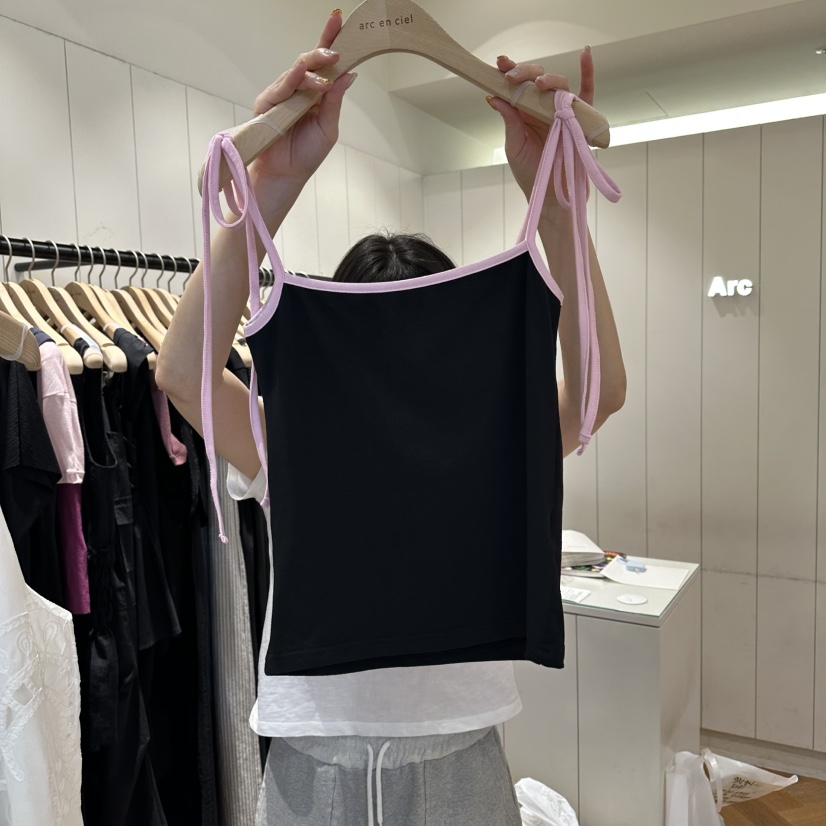 ARC韓國代購女裝新品26春夏熱賣26夏季推薦吊帶背心無袖緞帶ARC EN CIEL吊帶/背心圖色2