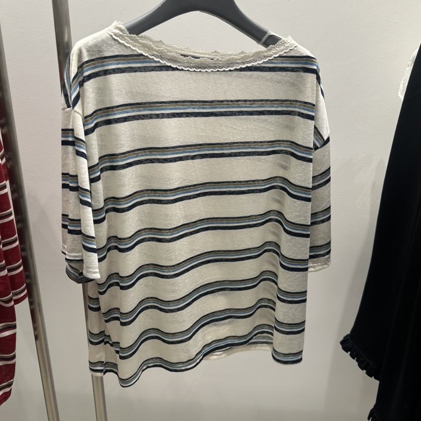 TARABY MOTION韓國直郵女士新品時尚26夏季T恤舒適的條紋TARABY MOTIONT恤圖色3