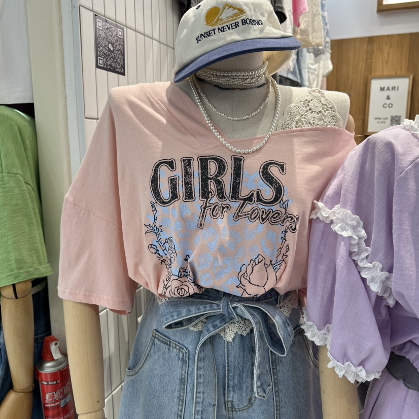 MARI CO韓國直郵實拍女裝新品時尚26夏季職業休閑人氣T恤MARI COT恤圖色2