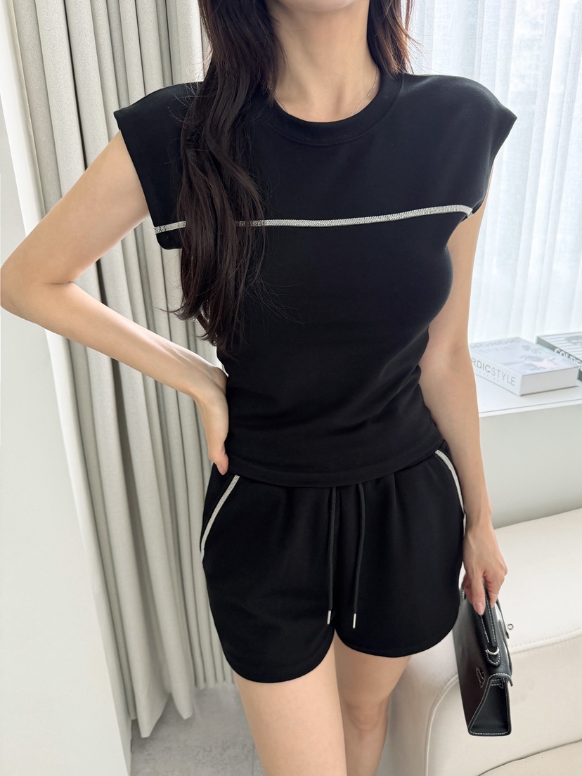 CLOTH韓國東大門直郵女士新款人氣26夏季職業推薦套裝串珠SCLOTH套裝