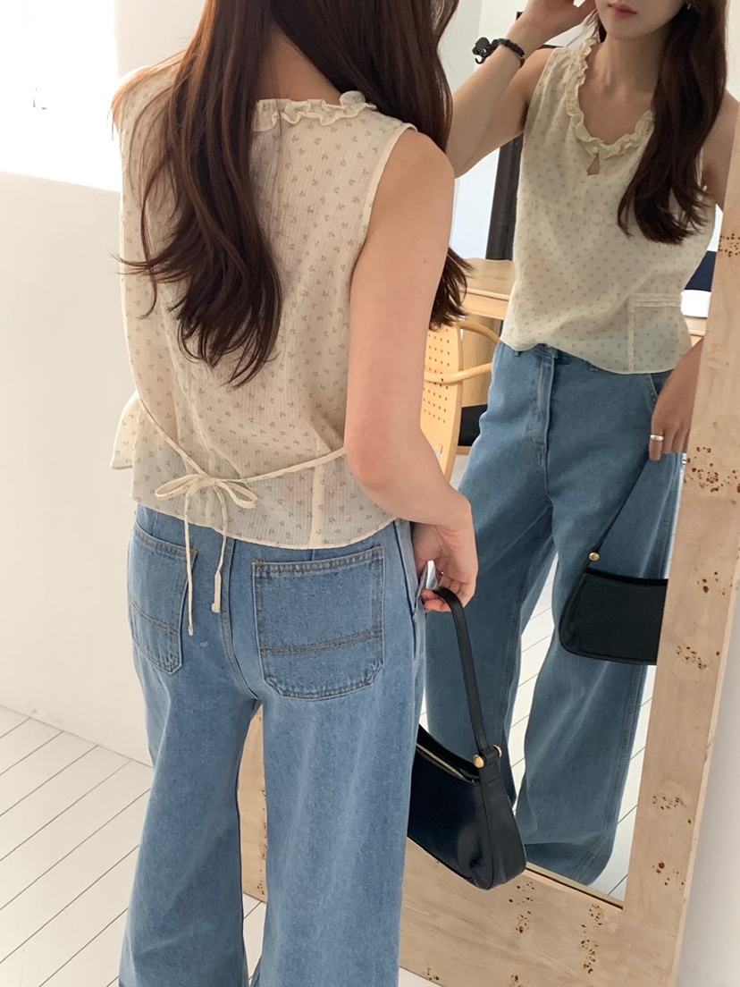 BLEECKER韓國代購女士新款推薦26春夏職業吊帶背心BL花朵BLEECKER吊帶/背心