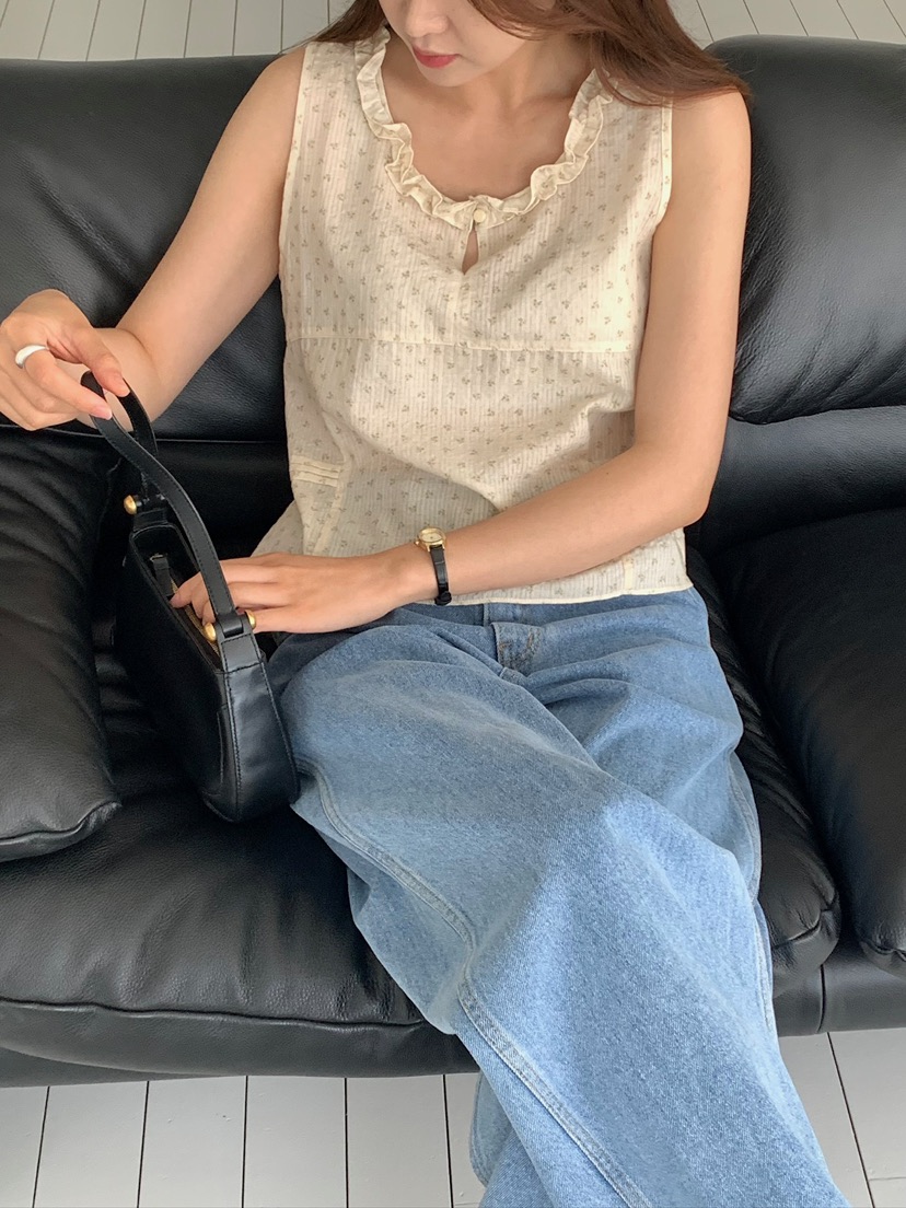 BLEECKER韓國代購女士新款推薦26春夏職業吊帶背心BL花朵BLEECKER吊帶/背心