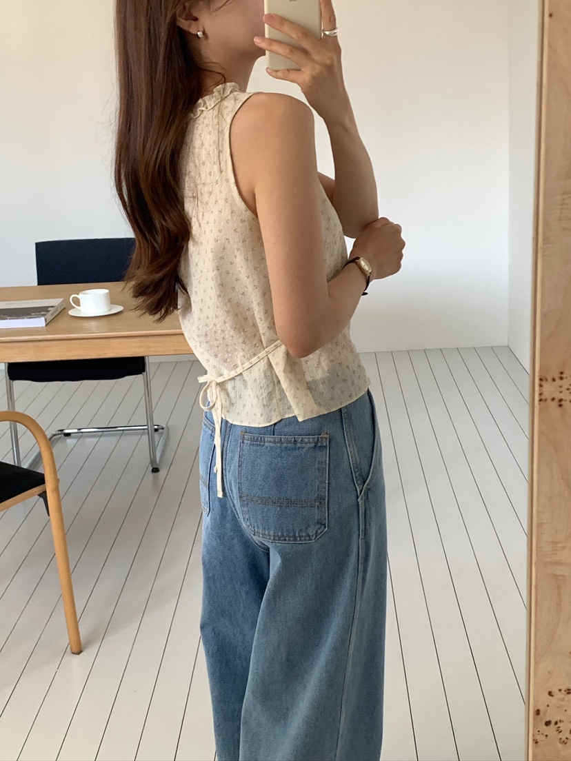 BLEECKER韓國代購女士新款推薦26春夏職業吊帶背心BL花朵BLEECKER吊帶/背心