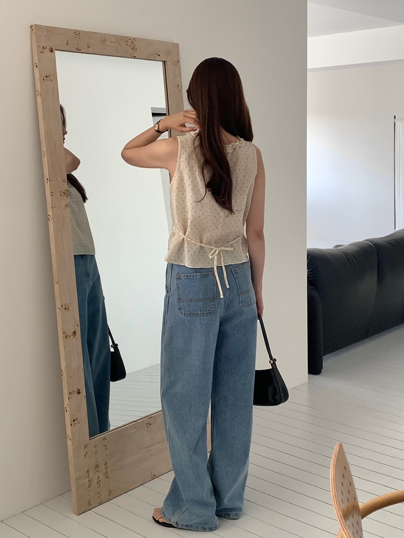 BLEECKER韓國代購女士新款推薦26春夏職業吊帶背心BL花朵BLEECKER吊帶/背心