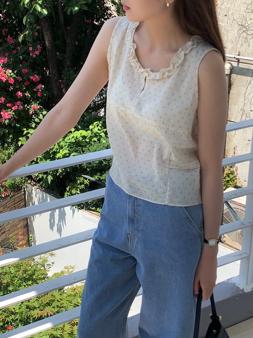 BLEECKER韓國代購女士新款推薦26春夏職業吊帶背心BL花朵BLEECKER吊帶/背心