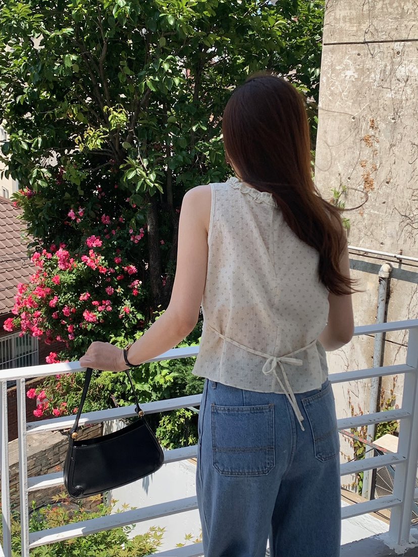 BLEECKER韓國代購女士新款推薦26春夏職業吊帶背心BL花朵BLEECKER吊帶/背心