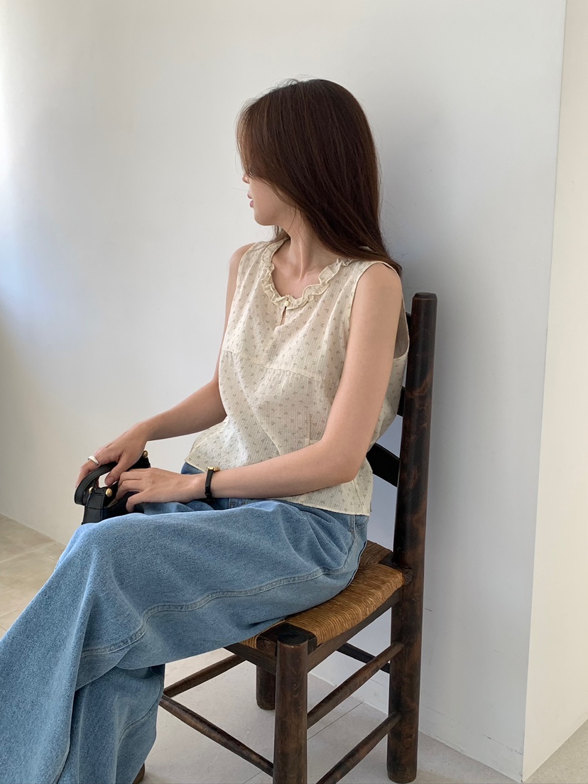 BLEECKER韓國代購女士新款推薦26春夏職業吊帶背心BL花朵BLEECKER吊帶/背心