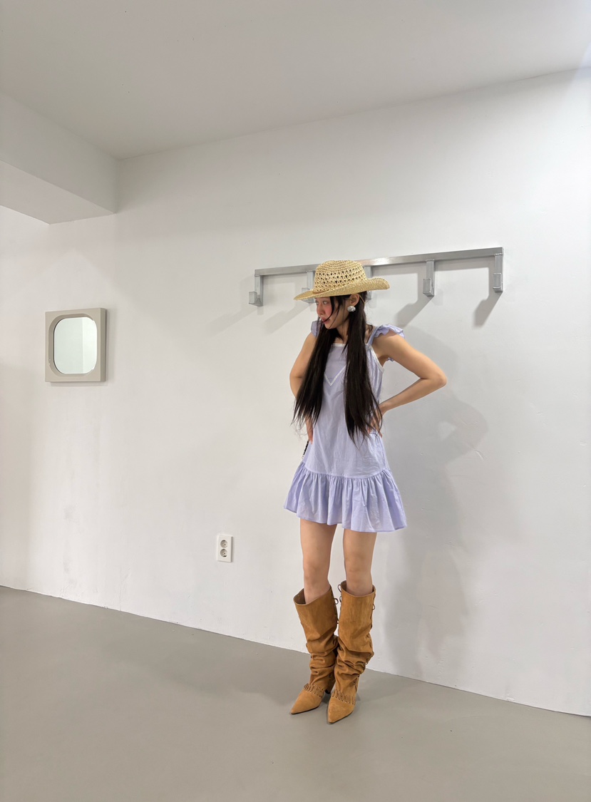 PLATFORM-L韓國東大門直郵女裝新款人氣連衣裙不含配飾復古PLATFORM連衣裙