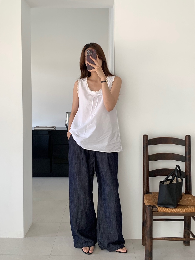 BLEECKER韓國直郵女裝新款休閑時尚人氣推薦吊帶背心BL絲帶BLEECKER吊帶/背心