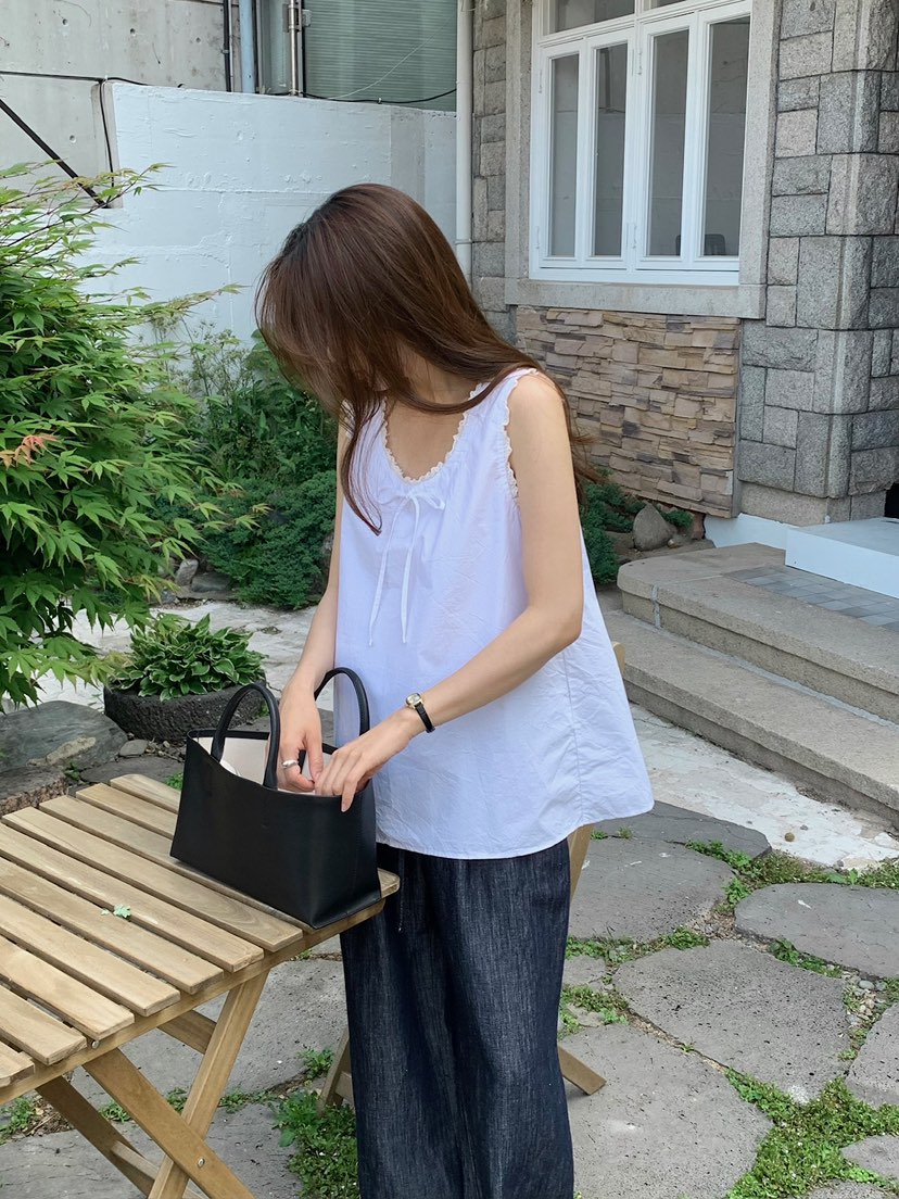 BLEECKER韓國直郵女裝新款休閑時尚人氣推薦吊帶背心BL絲帶BLEECKER吊帶/背心