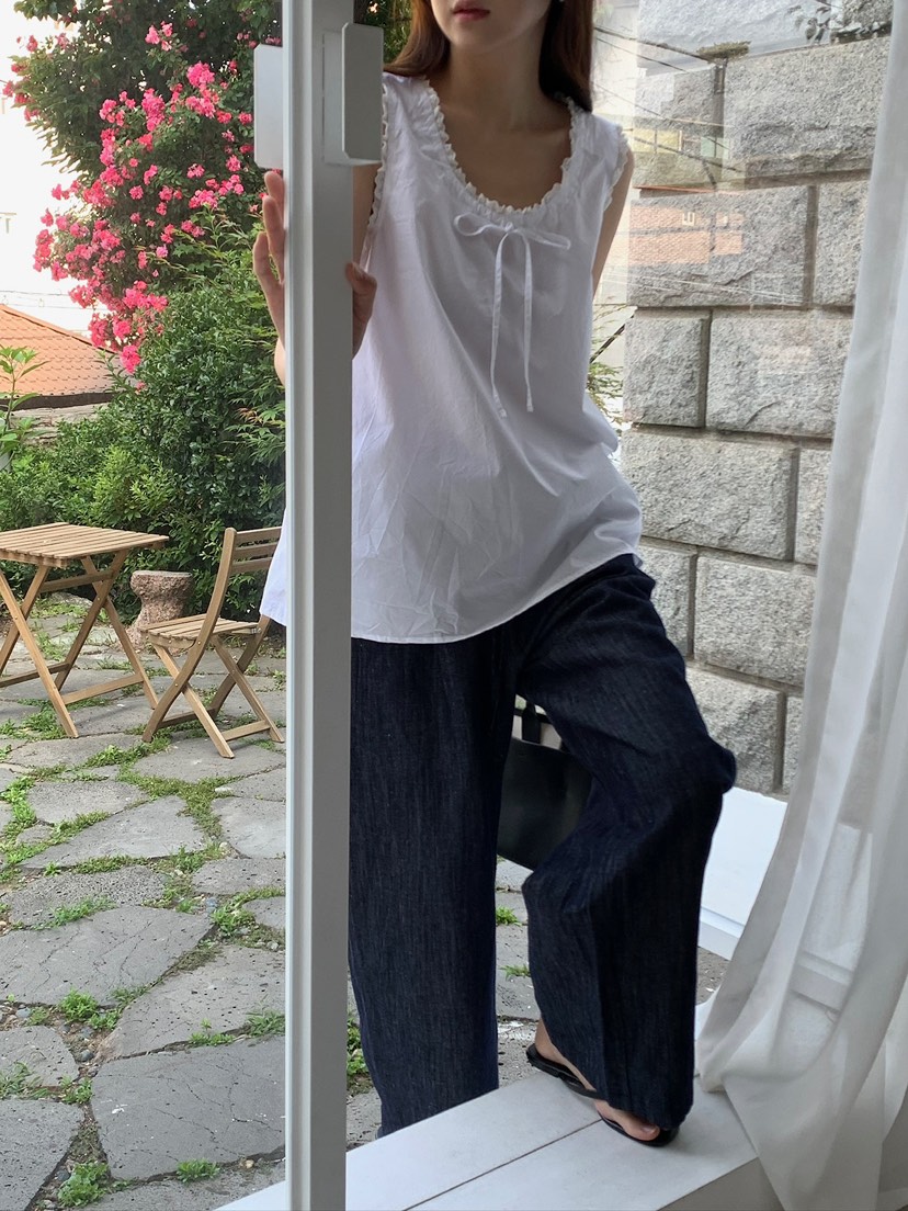 BLEECKER韓國直郵女裝新款休閑時尚人氣推薦吊帶背心BL絲帶BLEECKER吊帶/背心