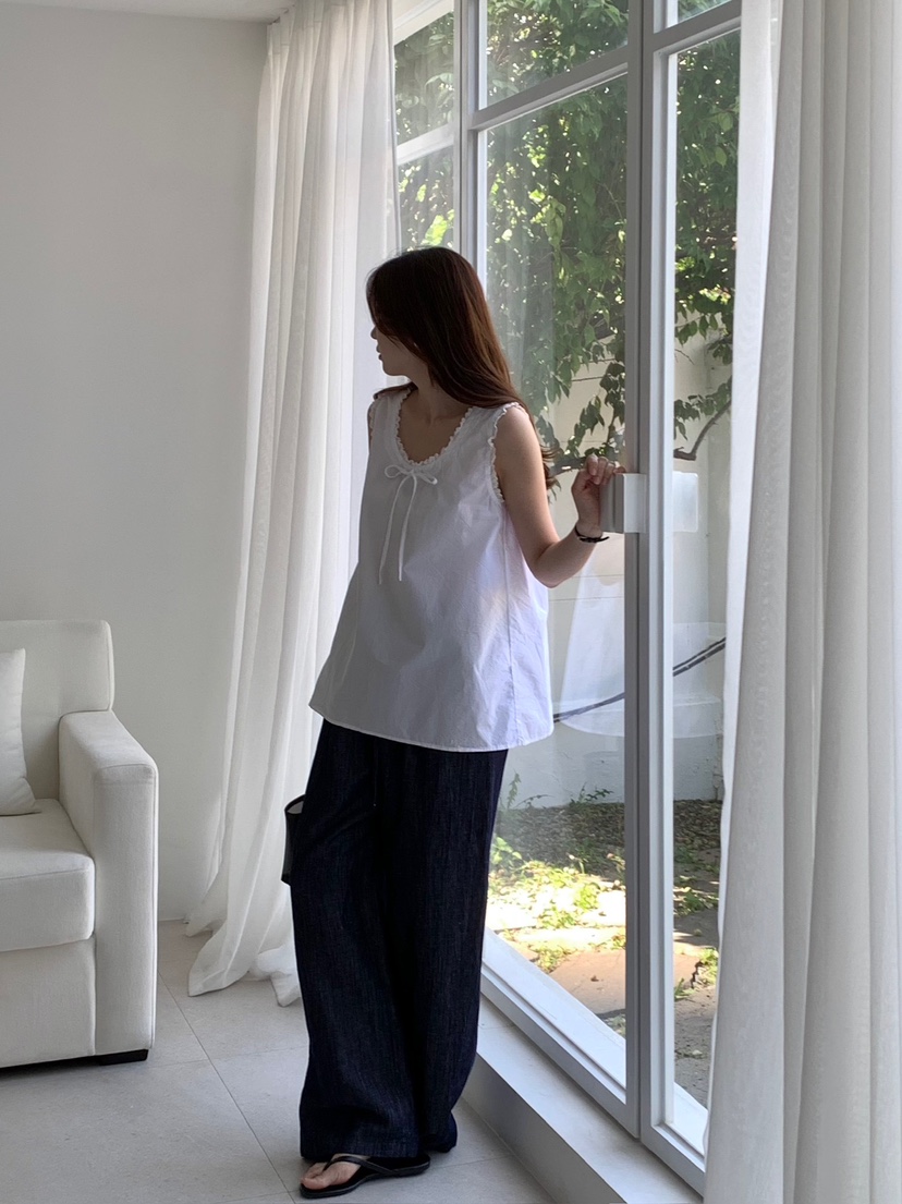 BLEECKER韓國直郵女裝新款休閑時尚人氣推薦吊帶背心BL絲帶BLEECKER吊帶/背心