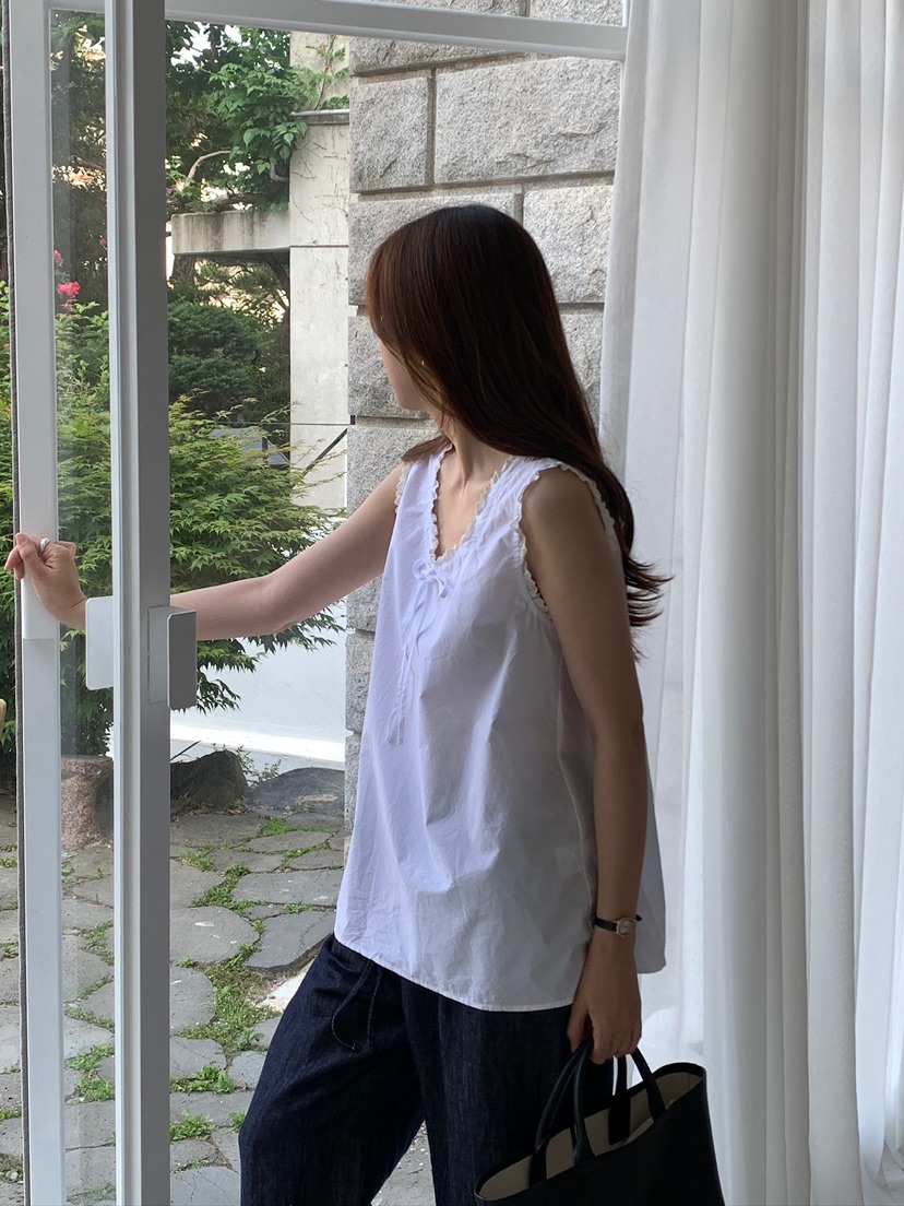 BLEECKER韓國直郵女裝新款休閑時尚人氣推薦吊帶背心BL絲帶BLEECKER吊帶/背心