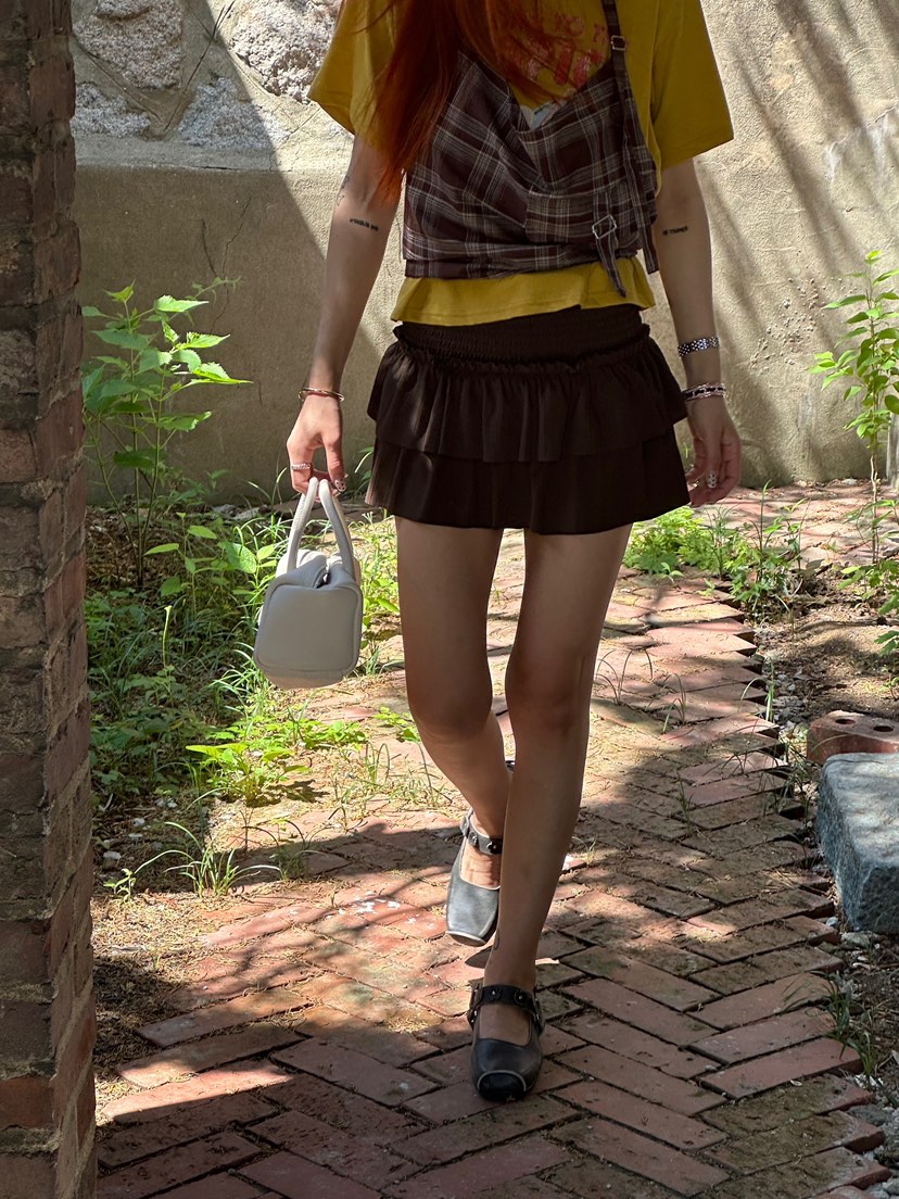 ZEROZERO韓國代購女裝新款26夏季熱賣時尚裙褲荷葉邊層疊ZEROZERO裙褲