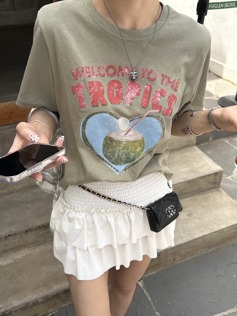 ZEROZERO韓國東大門代購女裝新品26春夏休閑熱賣26夏季T恤ZEROZEROT恤圖色2
