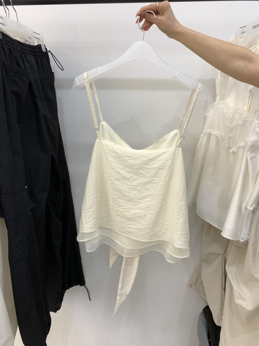 CEDARWOOD東大門實拍韓國女士新款職業26春夏吊帶背心無袖緞帶CEDAR WOOD吊帶/背心
