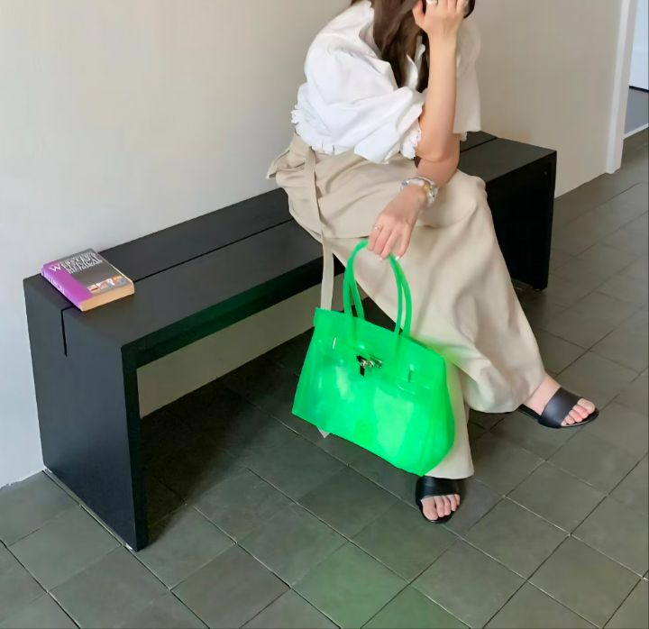 TROUVAILLE韓國代購女士新款時尚26春夏休閑單肩斜跨包透明TROUVAILLE單肩/斜跨包圖色6