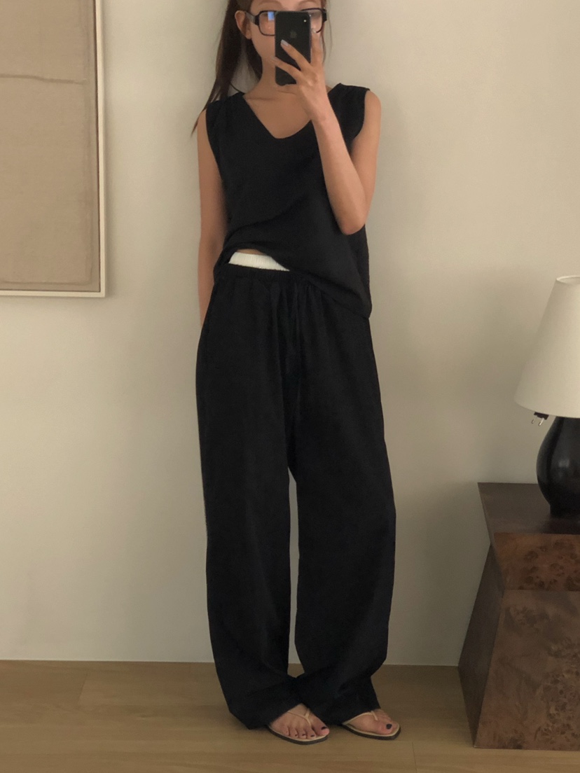 ONDO-P韓國代購女裝新款26夏季職業推薦休閑時尚休閑褲腰帶ONDO-P休閑褲
