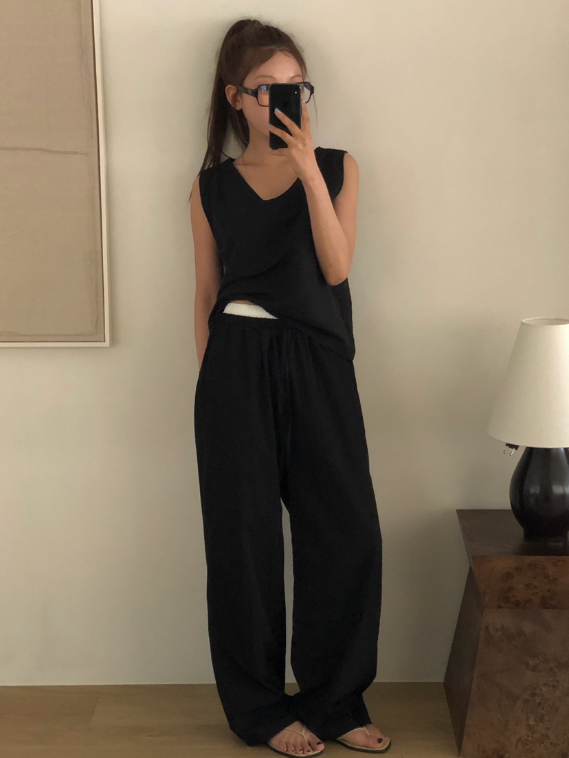 ONDO-P韓國代購女裝新款26夏季職業推薦休閑時尚休閑褲腰帶ONDO-P休閑褲