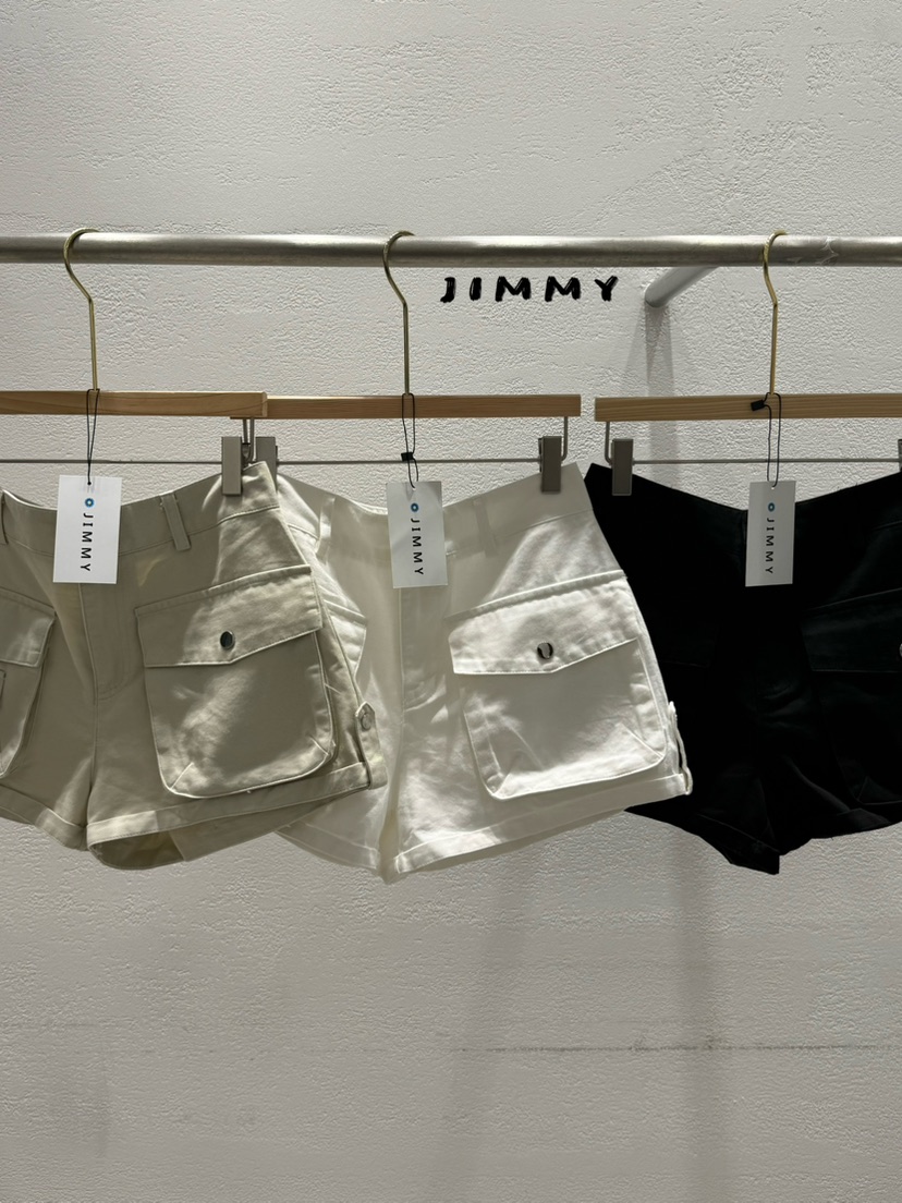 JIMMY韓國直郵女士新款26夏季休閑26春夏職業時尚短褲雙口袋JIMMY/REMAKE短褲