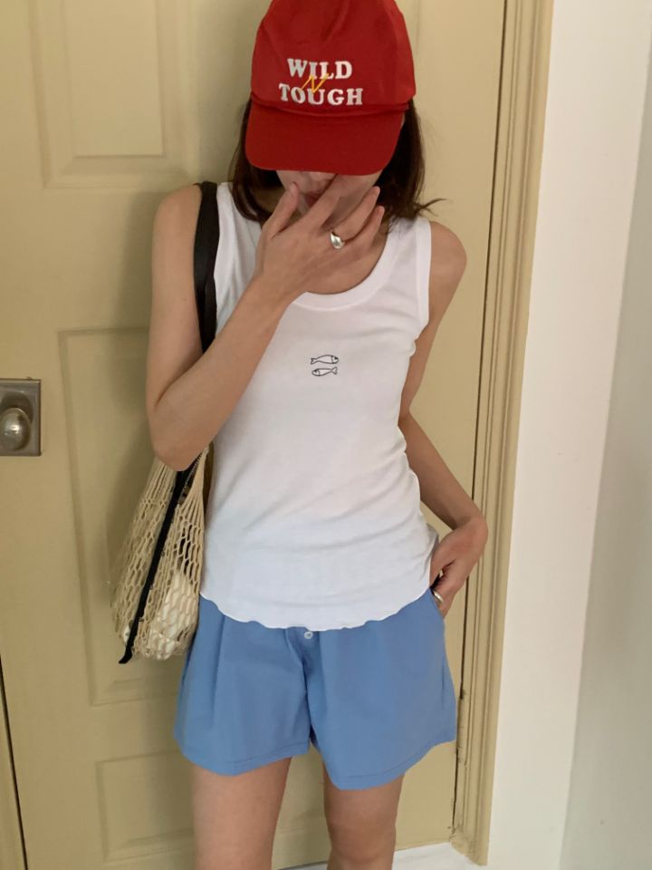 KOMOREBI韓國直郵女裝新品職業26夏季推薦吊帶背心刺繡無袖KOMOREBI吊帶/背心