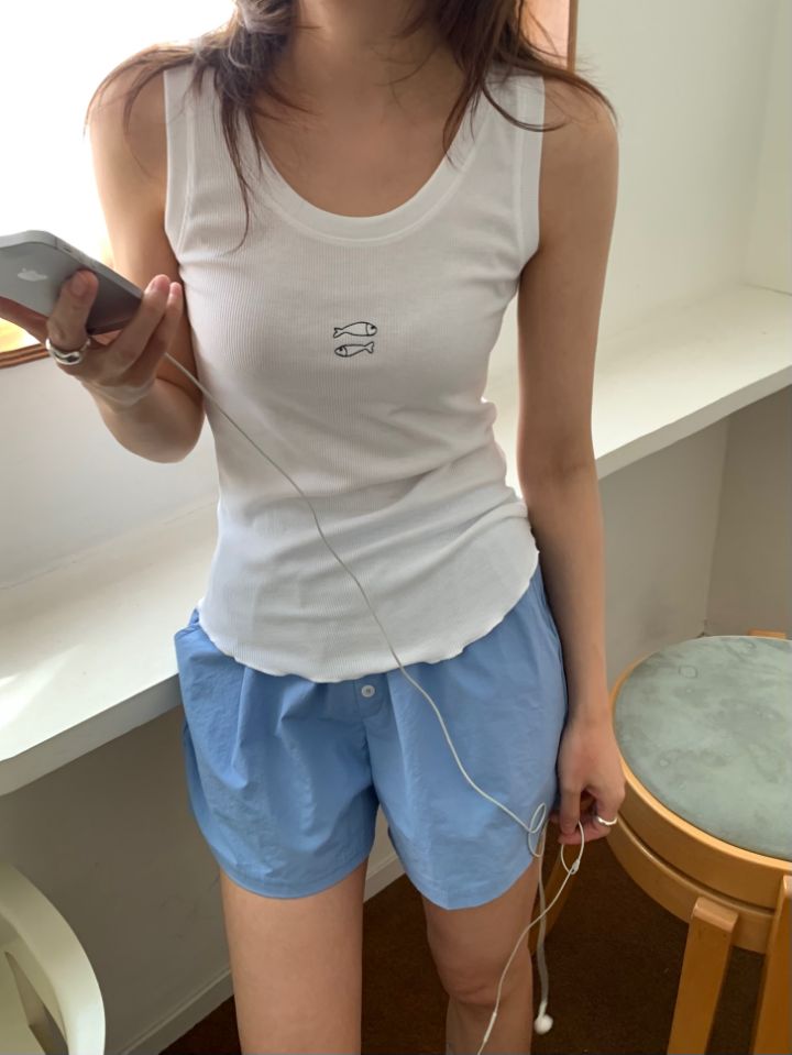 KOMOREBI韓國直郵女裝新品職業26夏季推薦吊帶背心刺繡無袖KOMOREBI吊帶/背心