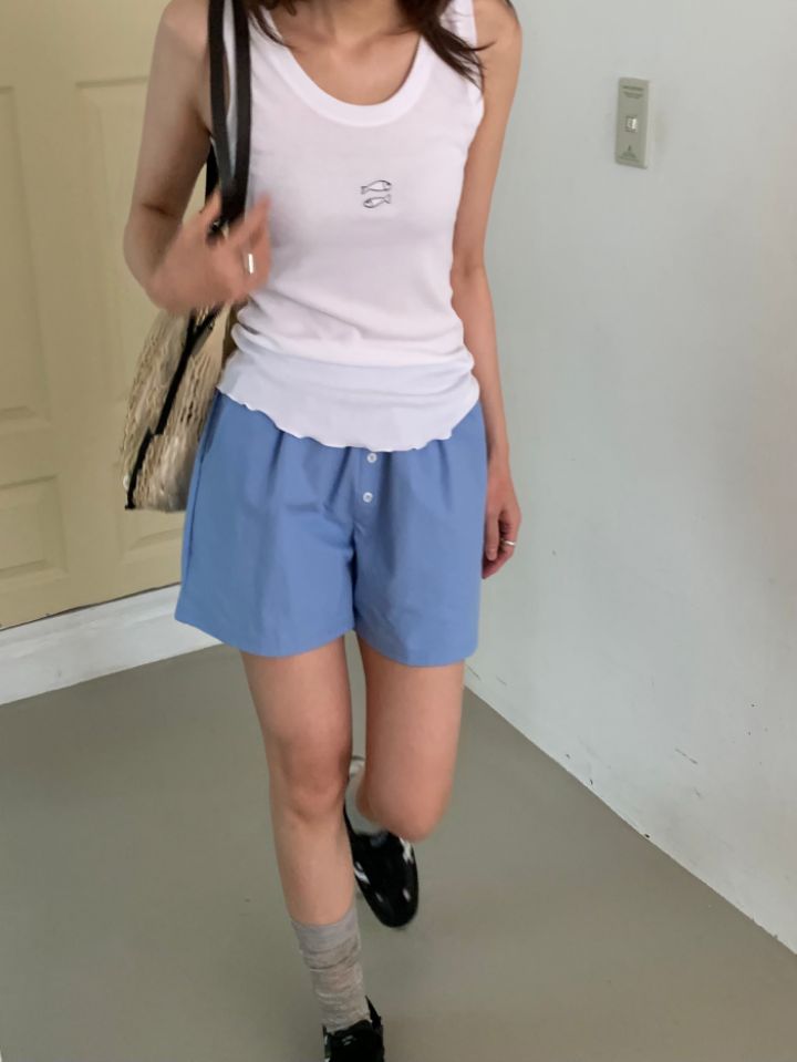 KOMOREBI韓國直郵女裝新品職業26夏季推薦吊帶背心刺繡無袖KOMOREBI吊帶/背心