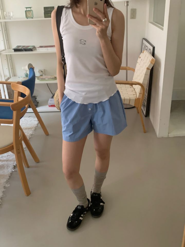KOMOREBI韓國直郵女裝新品職業26夏季推薦吊帶背心刺繡無袖KOMOREBI吊帶/背心