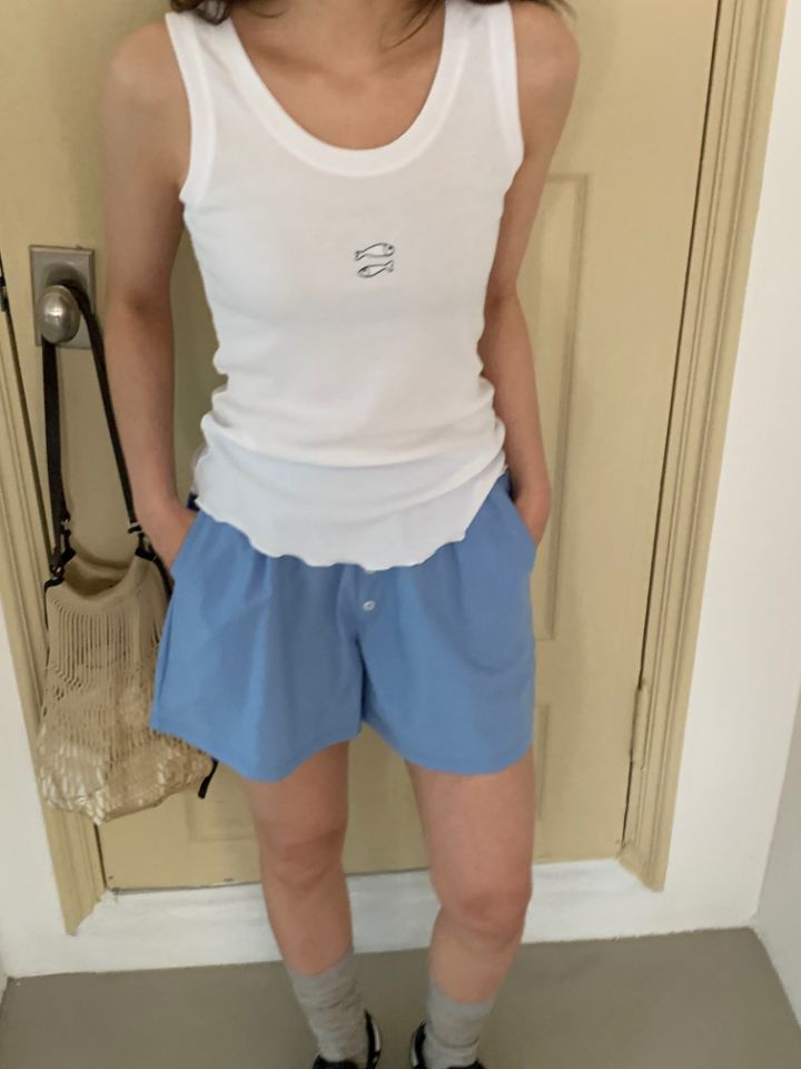 KOMOREBI韓國直郵女裝新品職業26夏季推薦吊帶背心刺繡無袖KOMOREBI吊帶/背心