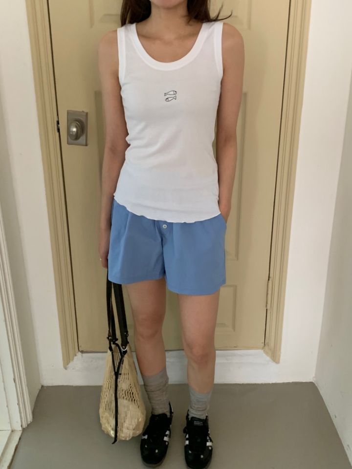 KOMOREBI韓國直郵女裝新品職業26夏季推薦吊帶背心刺繡無袖KOMOREBI吊帶/背心