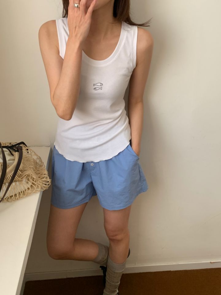 KOMOREBI韓國直郵女裝新品職業26夏季推薦吊帶背心刺繡無袖KOMOREBI吊帶/背心