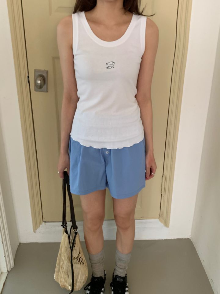 KOMOREBI韓國直郵女裝新品職業26夏季推薦吊帶背心刺繡無袖KOMOREBI吊帶/背心