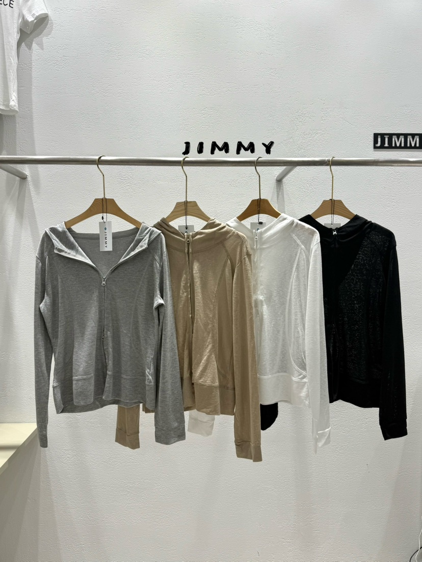 JIMMY韓國東大門代購女裝新款時尚職業26夏季長袖T恤拉鏈JIMMY/REMAKE長袖T恤
