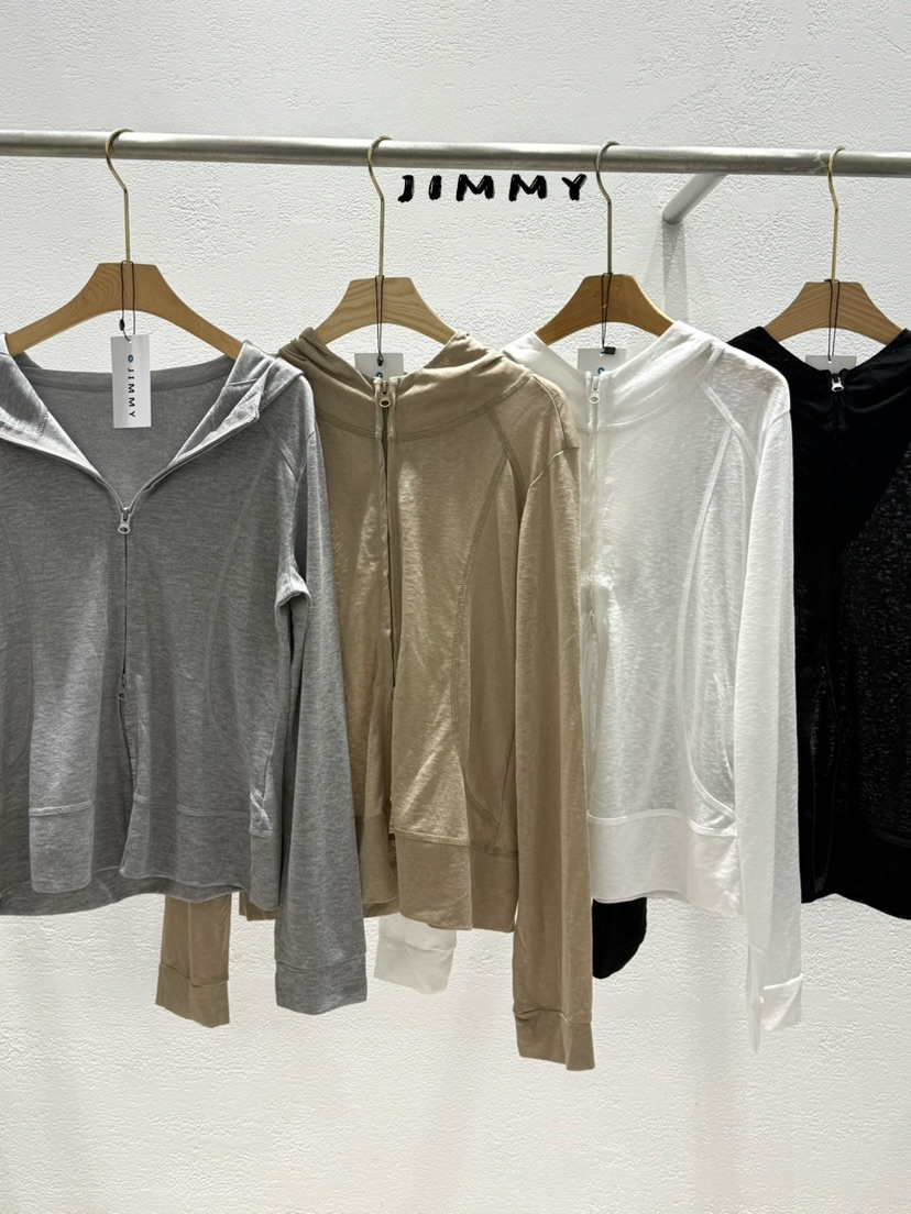 JIMMY韓國東大門代購女裝新款時尚職業26夏季長袖T恤拉鏈JIMMY/REMAKE長袖T恤