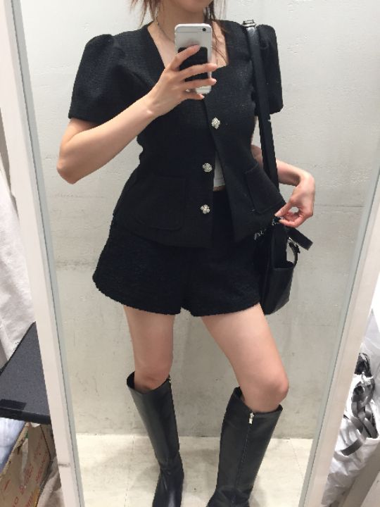 mars韓國東大門直郵女士新款26夏季26春夏西裝西服粗花呢mars西裝/西服