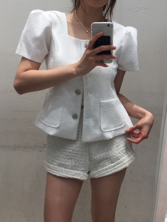 mars韓國東大門直郵女士新款26夏季26春夏西裝西服粗花呢mars西裝/西服