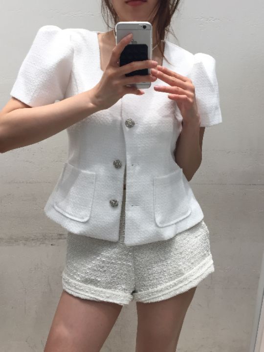 mars韓國東大門直郵女士新款26夏季26春夏西裝西服粗花呢mars西裝/西服
