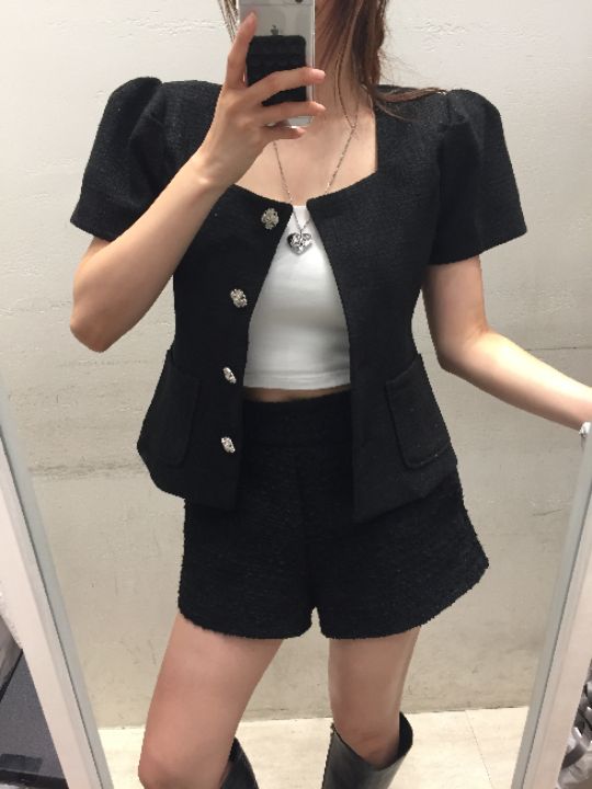 mars韓國東大門直郵女士新款26夏季26春夏西裝西服粗花呢mars西裝/西服