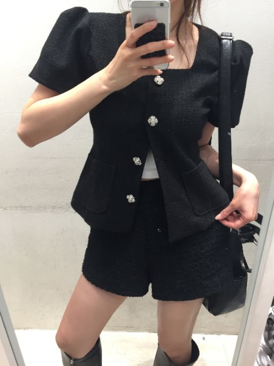 mars韓國東大門直郵女士新款26夏季26春夏西裝西服粗花呢mars西裝/西服圖色2