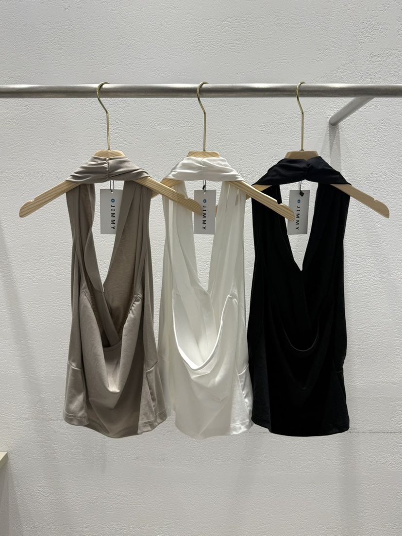 JIMMY東大門實拍韓國女裝新品推薦人氣熱賣職業吊帶背心褶皺JIMMY/REMAKE吊帶/背心