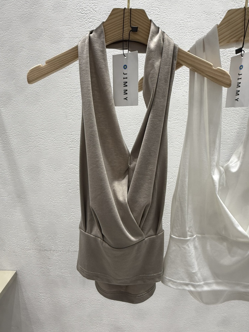 JIMMY東大門實拍韓國女裝新品推薦人氣熱賣職業吊帶背心褶皺JIMMY/REMAKE吊帶/背心圖色1