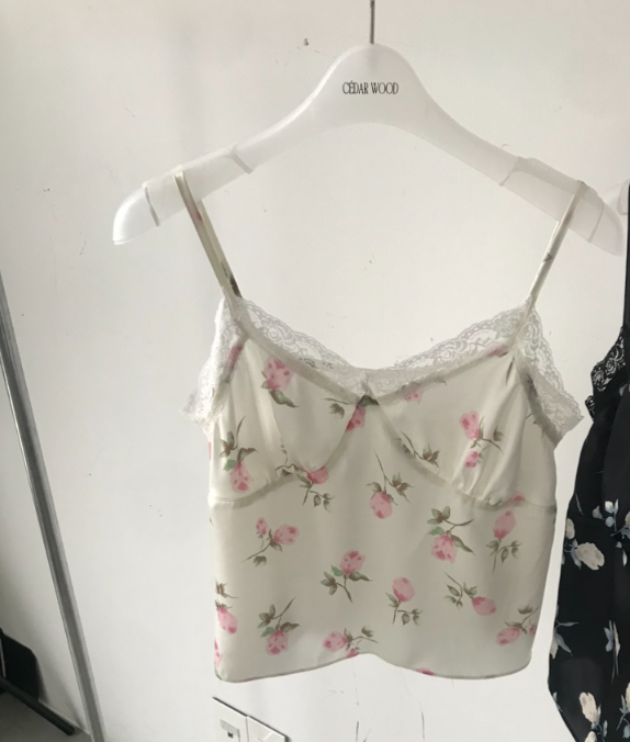 CEDARWOOD韓國直郵實拍女士新品26春夏熱賣吊帶背心花朵無袖CEDAR WOOD吊帶/背心圖色1