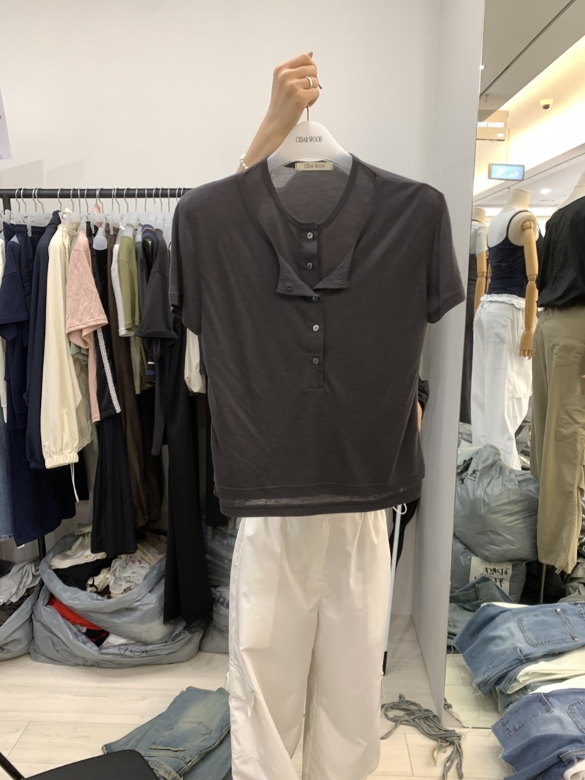 CEDARWOOD韓國直郵女士新品26夏季職業休閑時尚熱賣推薦T恤CEDAR WOODT恤圖色2