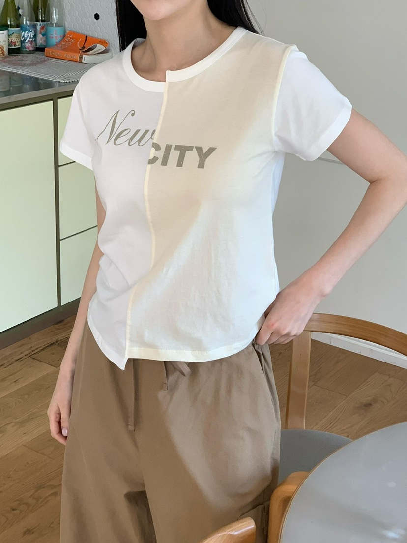 BINUS韓國直郵女士新品26春夏休閑時尚職業人氣26夏季T恤BINUST恤圖色1
