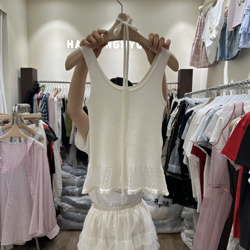 HANSUNGHYUN韓國代購女裝新款職業26春夏吊帶背心含繩花朵套裝HANSUNGHYUN吊帶/背心