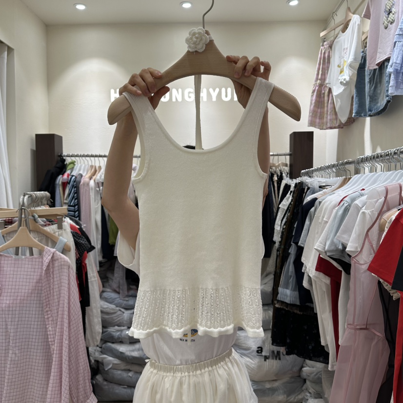 HANSUNGHYUN韓國代購女裝新款職業26春夏吊帶背心含繩花朵套裝HANSUNGHYUN吊帶/背心圖色1